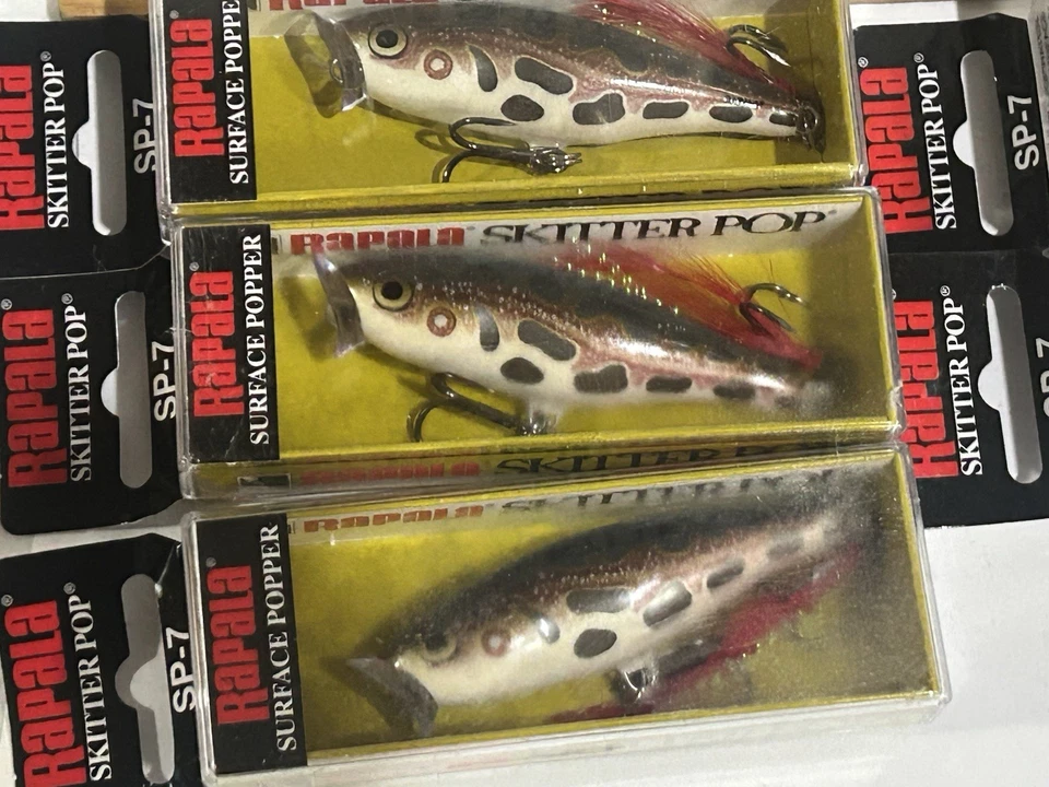 LOTE DE 5 SEÑUELOS RAPALA SKITTER POP 7 señuelos de pesca Topwater Popper • #SP-7 F RANA Foto 2 de 4