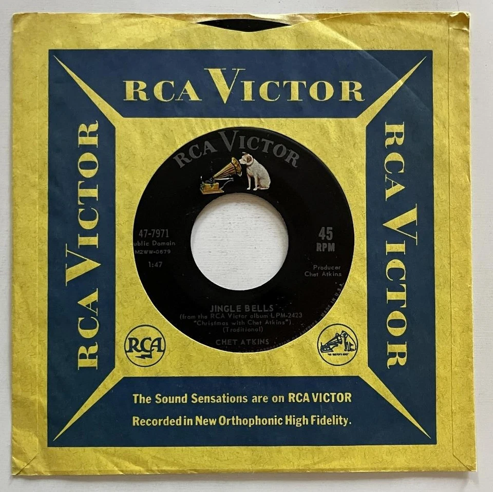 Chet Atkins Jingle Bell Rock / Jingle Bells 45 rpm NM RCA Victor X-mas (1961) - Image 2 of 4