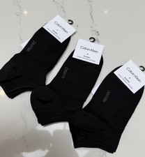 6 X Pairs Calvin Klien Womens Trainer Sneaker Socks - Black - One Size