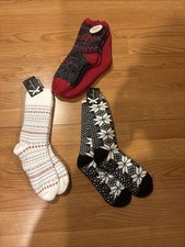 Women's Size 4-10 Cuddl Duds Double Layer Lounge  So 9-11 Socks 4 Pair NEW