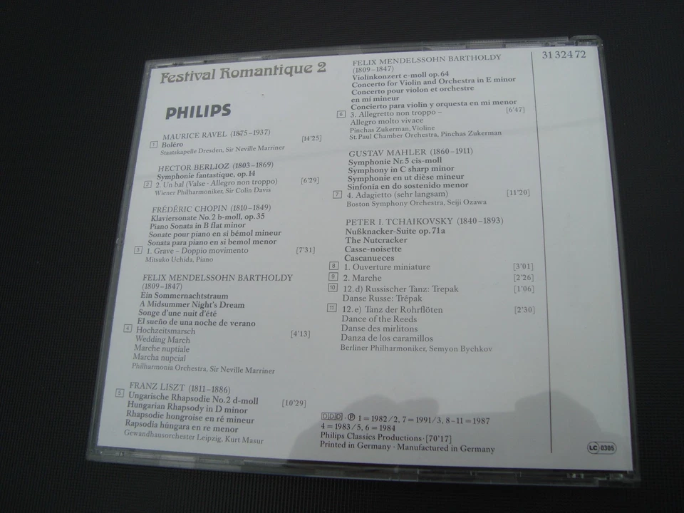 Various CD-Album: Festival Romantique - Nr. 2 - Philips Classics DDD - Bild 3 von 3