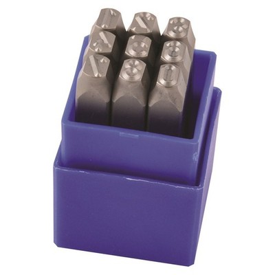 KINCROME 9PC Number Stamp Punch Set 8MM DIY Hardened Ball Bearing Steel K15004