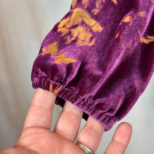 Johnny Was Women's Vida Purple Floral Burnout velvet silk blend blouse size xs - Picture 3 of 15