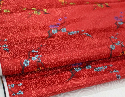 Faux Silk Brocade(Plum Flora blossom)Jacquard Damask Kimono Fabric Material*Bu4 - Picture 52 of 54