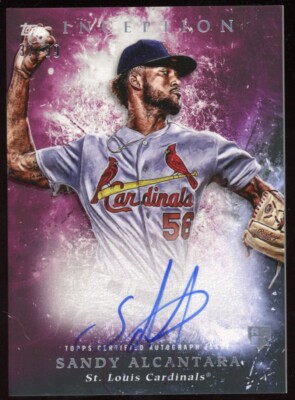Sandy Alcantara 2018 Topps Inception Auto #d /99 Rookie Magenta Miami Marlins