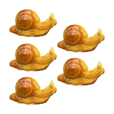5PCS Mini Snail Adornments Resin Simulation Little Snail Tiny Snails for Crafts