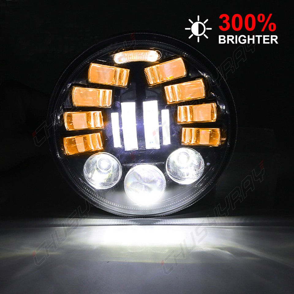 Upgrade For Ford Galaxe 500 1962-1974 5.75" Round Led Headlght H-lo