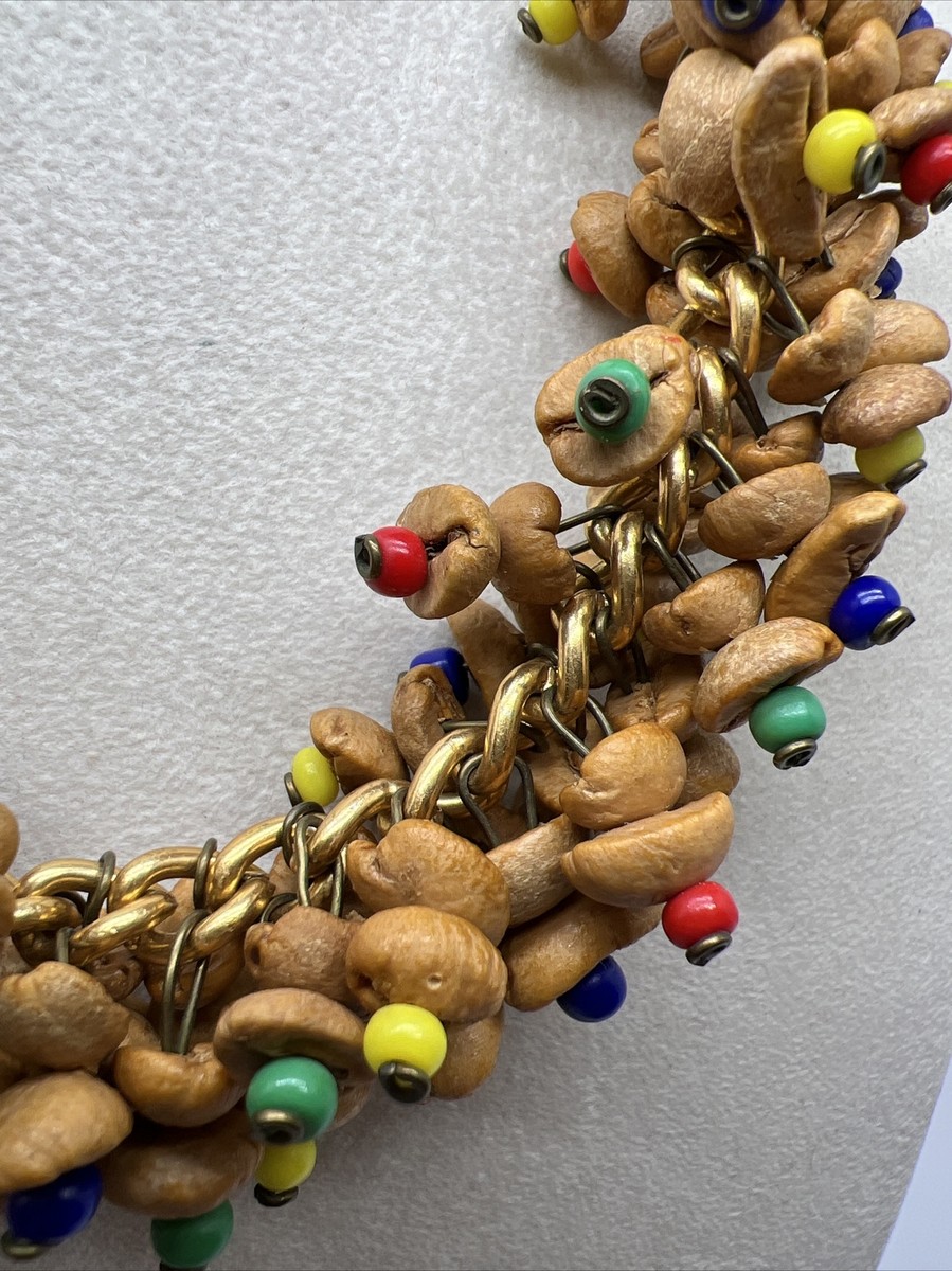 Vintage Handmade Multi Colored Glass Beads & Seeds 18” Necklace 7044 View 4