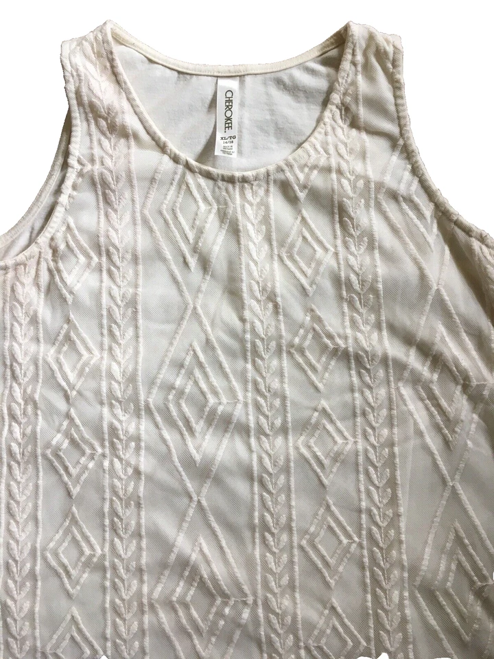 Cherokee Tank Girls Xl Size 14/16 Ivory - Изображение 2 из 4