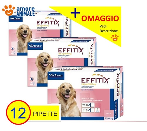 EFFITIX per cani da 20-40 kg - 1 / 4 / 8 / 12 pipette Antiparassitario Spot-On - Foto 6 di 6