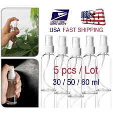 5x 30/ 60ml Travel Transparent Plastic Perfume Atomizer Empty Misty Spray Bottle