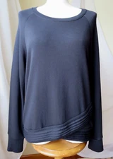 ACTIVE LIFE SHIRT LONG SLEEVE SOFT TUNIC BLACK STRETCHY LARGE PULLOVER TOP 