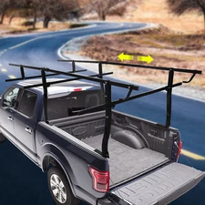 Premium Heavy-Duty Black Ladder Racks Adjustable for Pickup Truck Topper, 1000lb
