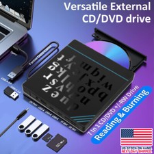 Slim External CD DVD RW Drive USB 3.0 Player Burner Reader For Laptop PC Mac HP