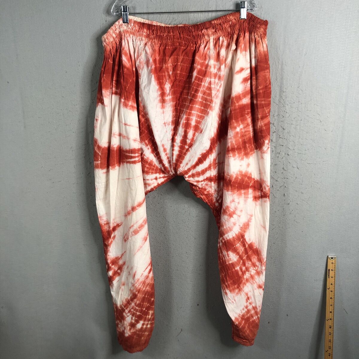 Rainbow Morroccan Pants Womens One Size Orange White Tie Dye Rainbow Morroccan Pants Womens One Size Orange White Tie Dye