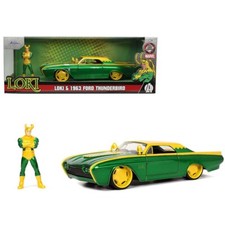 1963 FORD THUNDERBIRD GREEN & LOKI FIGURE  1/24  JADA 33357