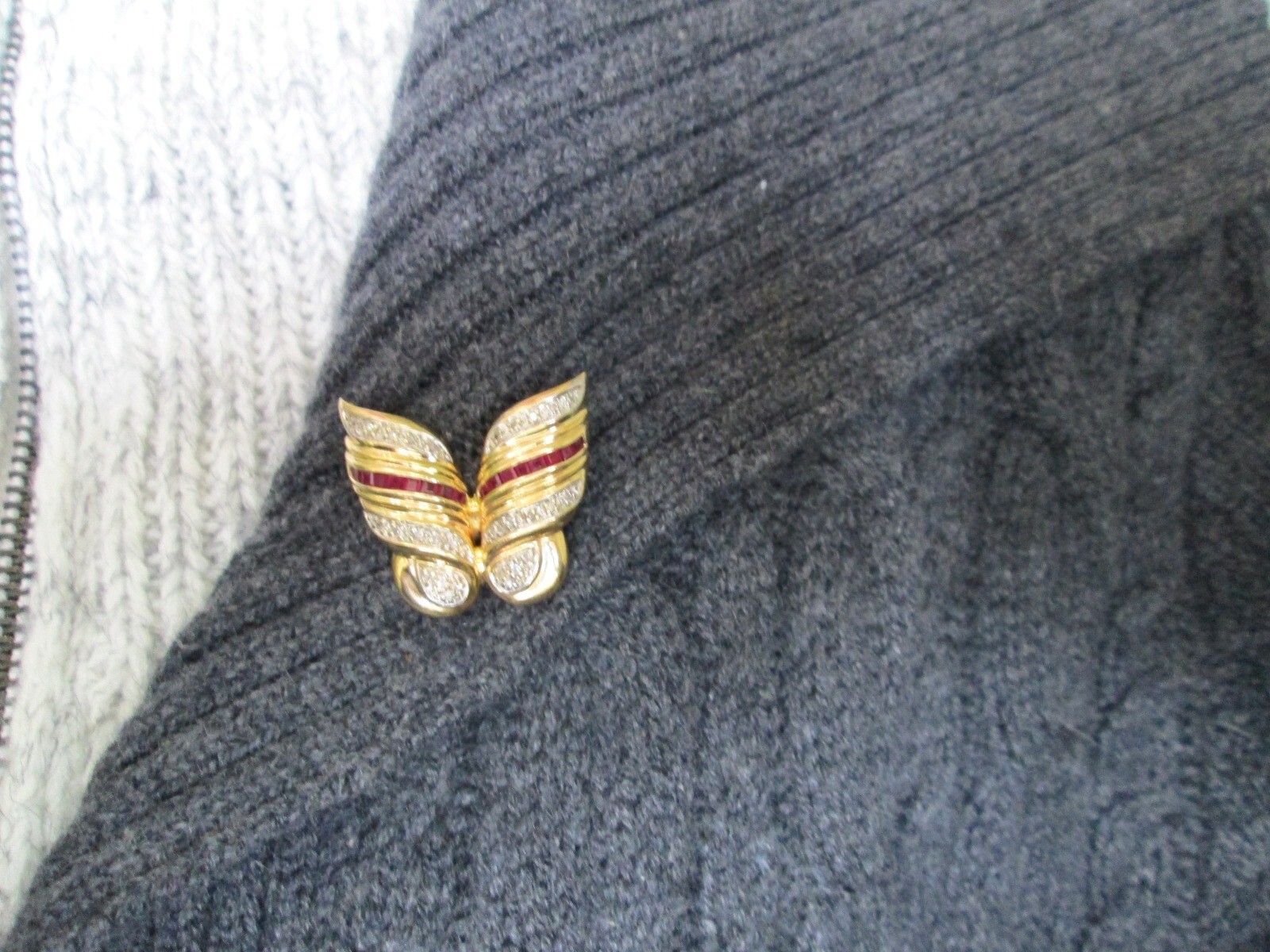 large Stunning Solid 14K Yellow Gold Diamond Ruby… - image 9