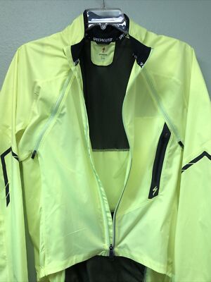 Specialized Convertible Green Cycling Wind Jacket Sz 2X Zip Off