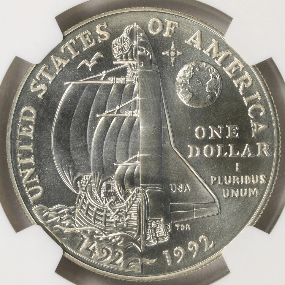 1992-D Columbus $1 Commemorative Silver Dollar NGC MS69 - Image 4 of 4