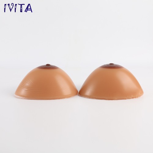 IVITA 1 Pair Triangle Silicone Breast Forms DD Cup 2XL Fake Boobs Crossdresser - Picture 4 of 12
