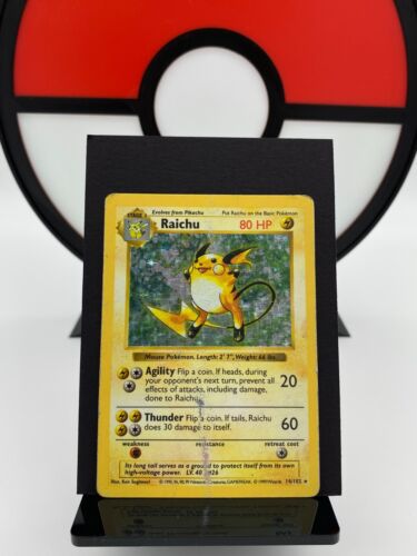 Raichu 14/102 Base Set Shadowless Holo Rare 1999 Pokemon Card | English | HP - Picture 1 of 14
