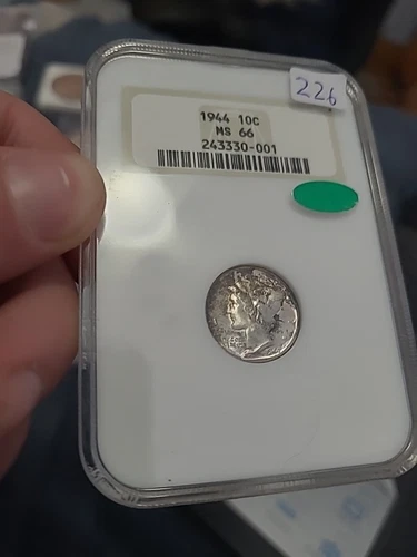 1944 Ms 66 Cac Mercury Dime In Old Fatty Ngc Holder