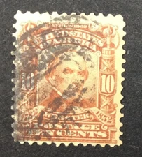 US Scott #307 Webster 10 Cent Pale Red Brown Used
