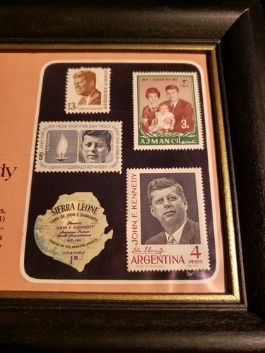 RARI FRANCOBOLLI CIMELI INCORNICIATI JOHN F KENNEDY - Foto 3 di 8