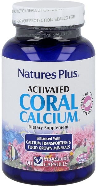 Natures Plus Activated Coral Calcium- 90 Veg. Kapseln (519,40 Eur/Kg)-image
