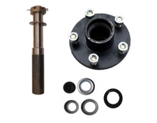 ONE Axle stub end 2000# 5 x 4.5 Hub Axel Kit Round Spindles Side car Trailer