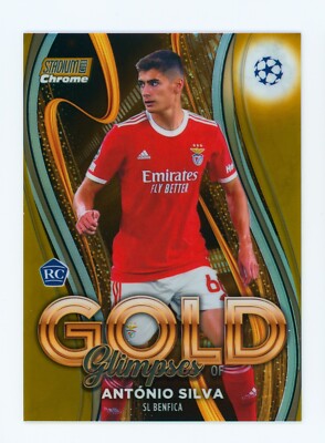 2022-23 Antonio Silva Topps Stadium Club Chrome Gold Refractor Rookie 18/50