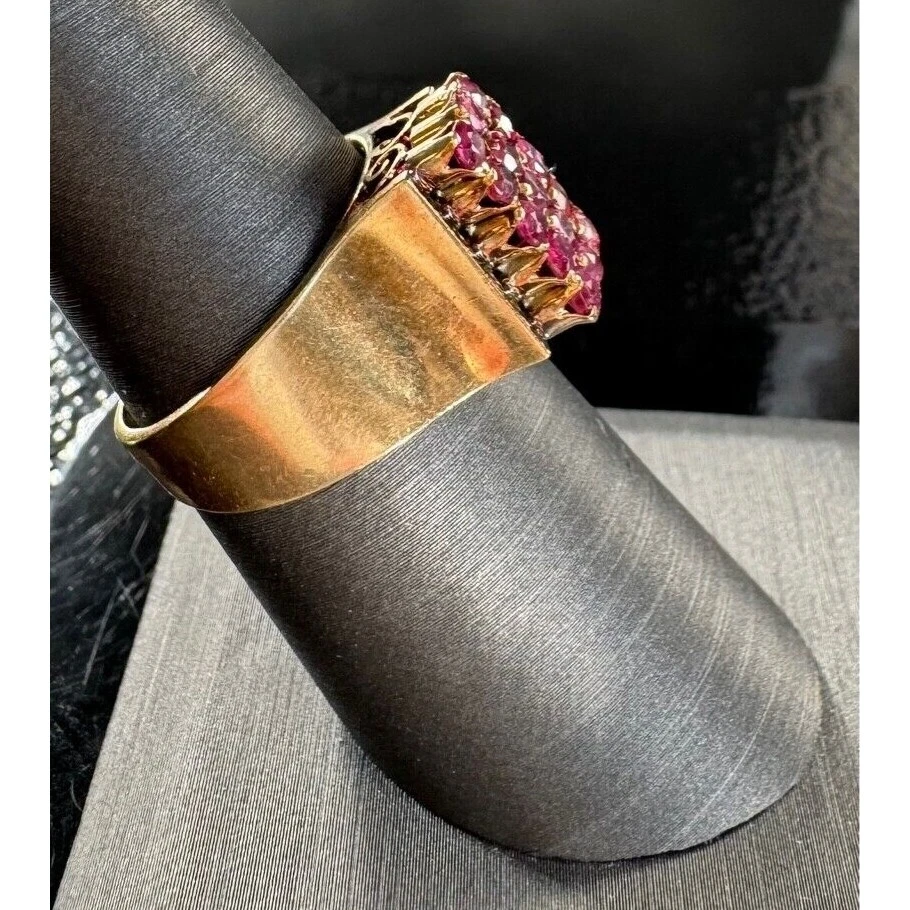 18K YELLOW GOLD  AND RUBY RING SIZE 6.75 SKY - Image 3 of 4