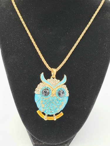 Betsey Johnson Pendant lot 2 Owl and 2 Elephant pendants with 3 chains - Picture 3 of 6