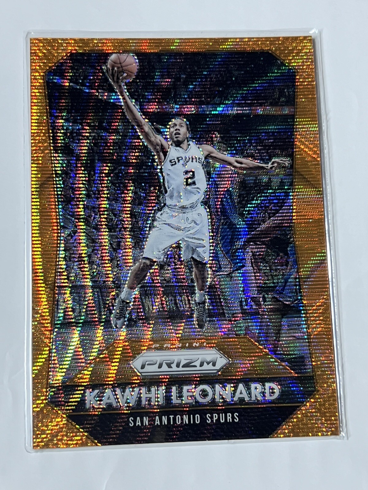 2015-16 Panini Prizm Kawhi Leonard Orange Wave Prizm #81 Spurs