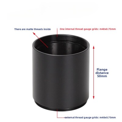 M48X0.75 Extension Tube Adapter Ring 50mm F Astronomical Eyepiece Extended Focus