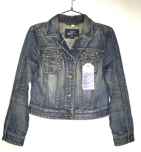 Ann Taylon Loft Blue Denim Jean Jacket 