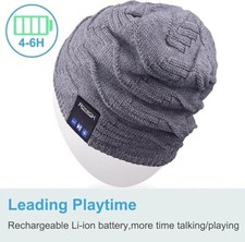 Unisex Soft Warm Beanie Hat Bluetooth Wireless Headphone Speaker Smart Cap