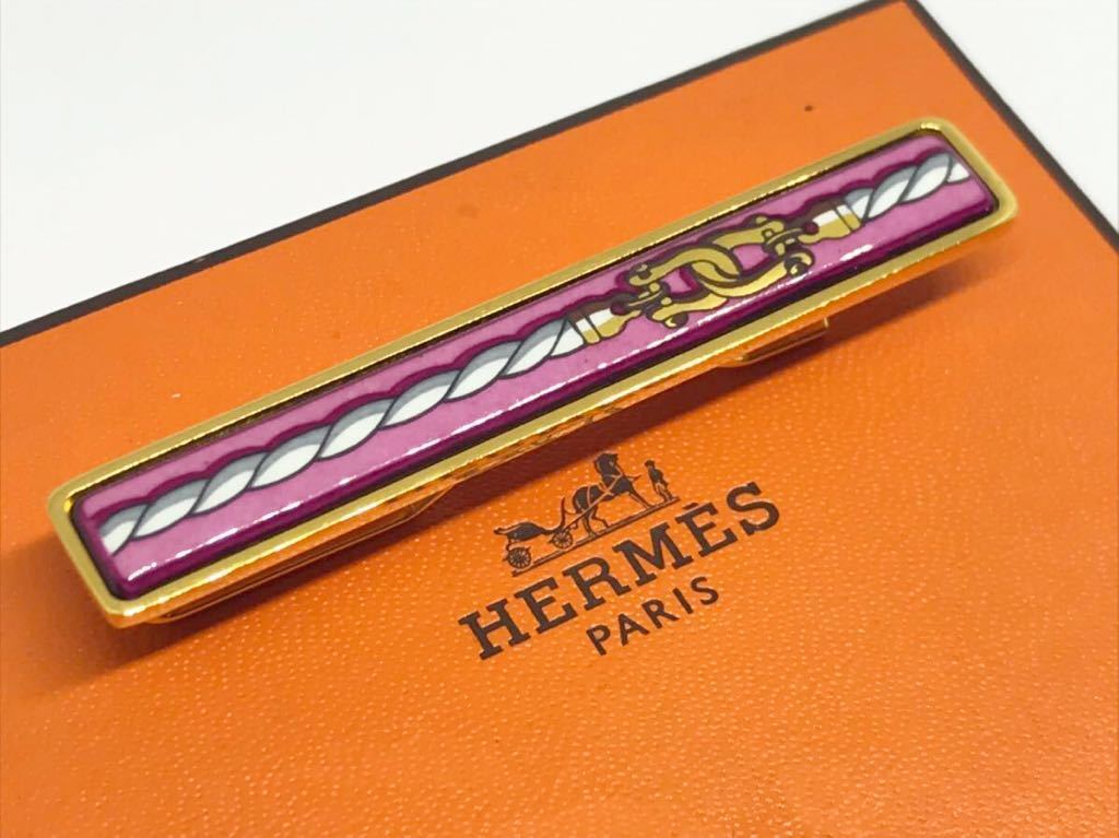 HERMES Genuine Authentic Mens Tie Pin Necktie Multicolor
