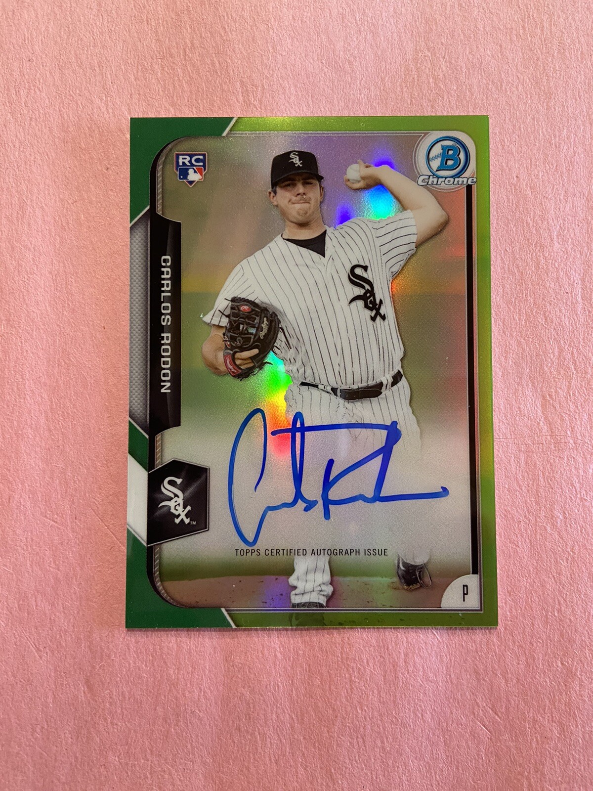 Carlos Rodon 2015 Bowman Chrome Green Refractor Rookie RC Auto Autograph 33/99