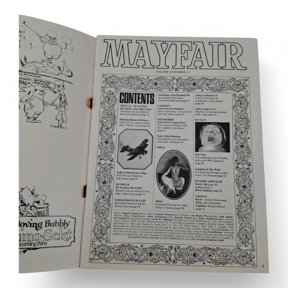 Vintage Mayfair Magazine Vol. 4 No. 11 November 1969 Harrison Marks Playboy - Image 4 of 4