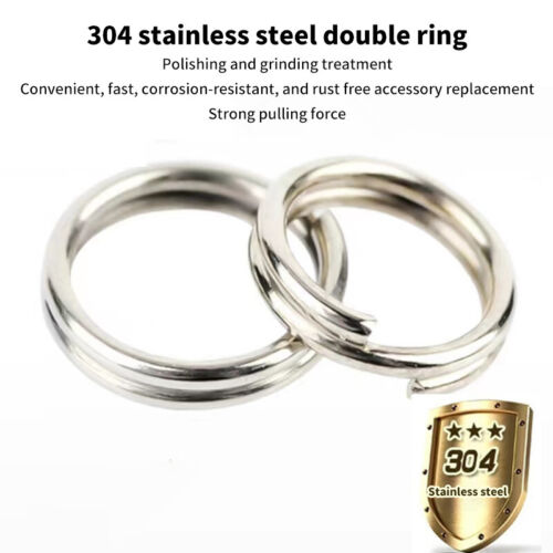 50PCS Fishing Gear Double Ring O-Ring Stainless Steel Iron Plate Connecting Ring - Picture 1 of 15