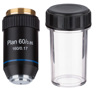Plan 60X Dry Achromatic Microscope Objective - Fits Nikon, Olympus 160mm DIN/JIS