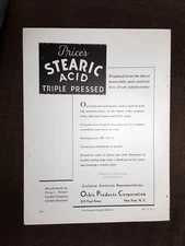 1935 ORBIS PRODUCTS Corp. Magazine AD ~ Price's STEARIC ACID