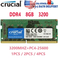 Crucial DDR4 8GB 16GB 32GB 3200 MHZ PC4-25600 Laptop SODIMM Non-ECC 260-Pin 1.2V