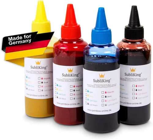 4x 100ml Sublimationstinte passend für Epson, Brother, Ricoh, Mimaki, CMYK