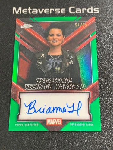 2025 Topps Chrome Marvel Deadpool Green Negasonic Teenage Warhead Auto 57/99