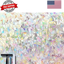 Window Privacy Film with Installation Tools, Static Window Clings Vinyl 3D De...