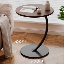 Side Table C Shaped Sofa Small End Table Round Coffee Laptop Living Room Bedroom