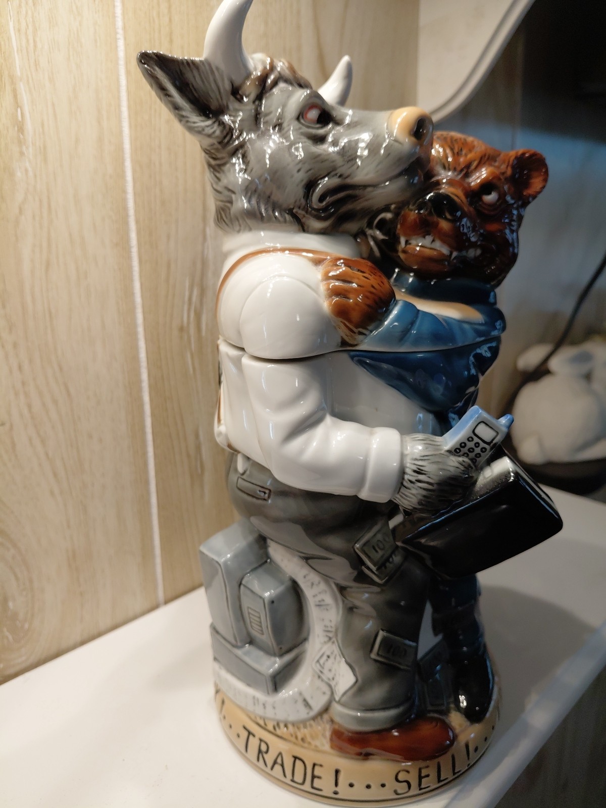 Bull And Bear Handarbeit Wall Street Themed Made Germany Limited Edition 11 Inch