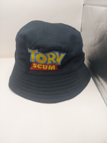 UNISEX SUN BUCKET HAT TORY SCUM BLACK EMBROIDERED LOGO ONE SIZE